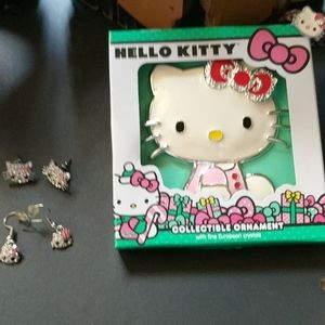 Hello Kitty Ornament, Ring & 2 Sets of Earrings